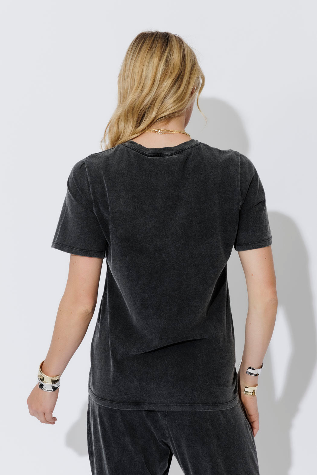 Charcoal Washed Cotton Emblem T-Shirt