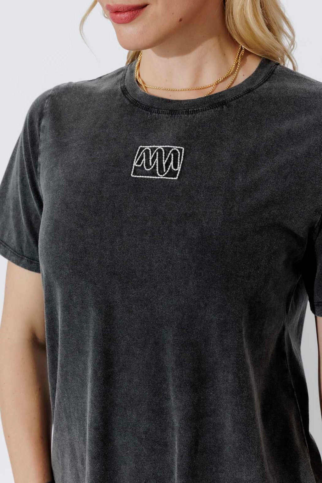 Charcoal Washed Cotton Emblem T-Shirt