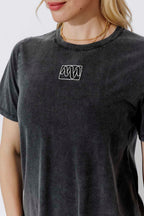 Charcoal Washed Cotton Emblem T-Shirt