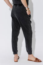Charcoal Washed Cotton Slouch Pant
