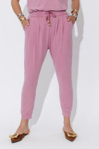 Pink Washed Cotton Slouch Pant