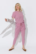 Pink Washed Cotton Slouch Pant
