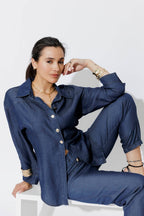Dark Denim Tencel Hourglass Shirt
