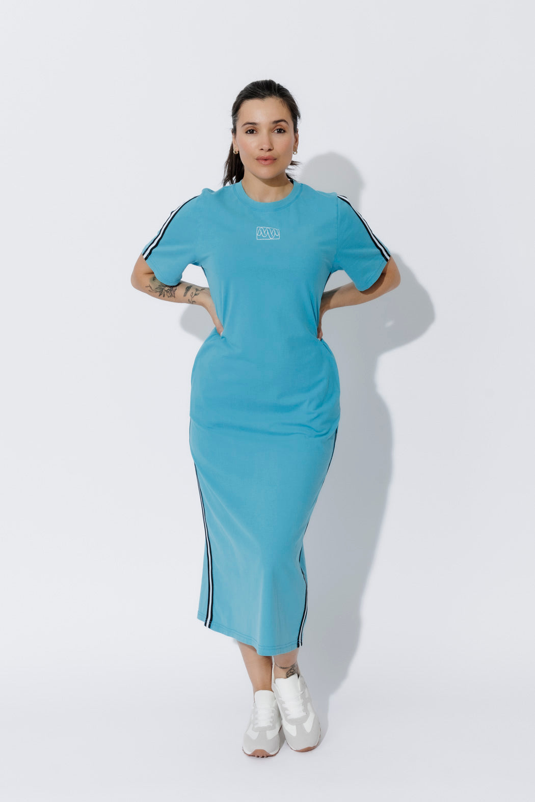 Aqua Washed Cotton Sport Dress