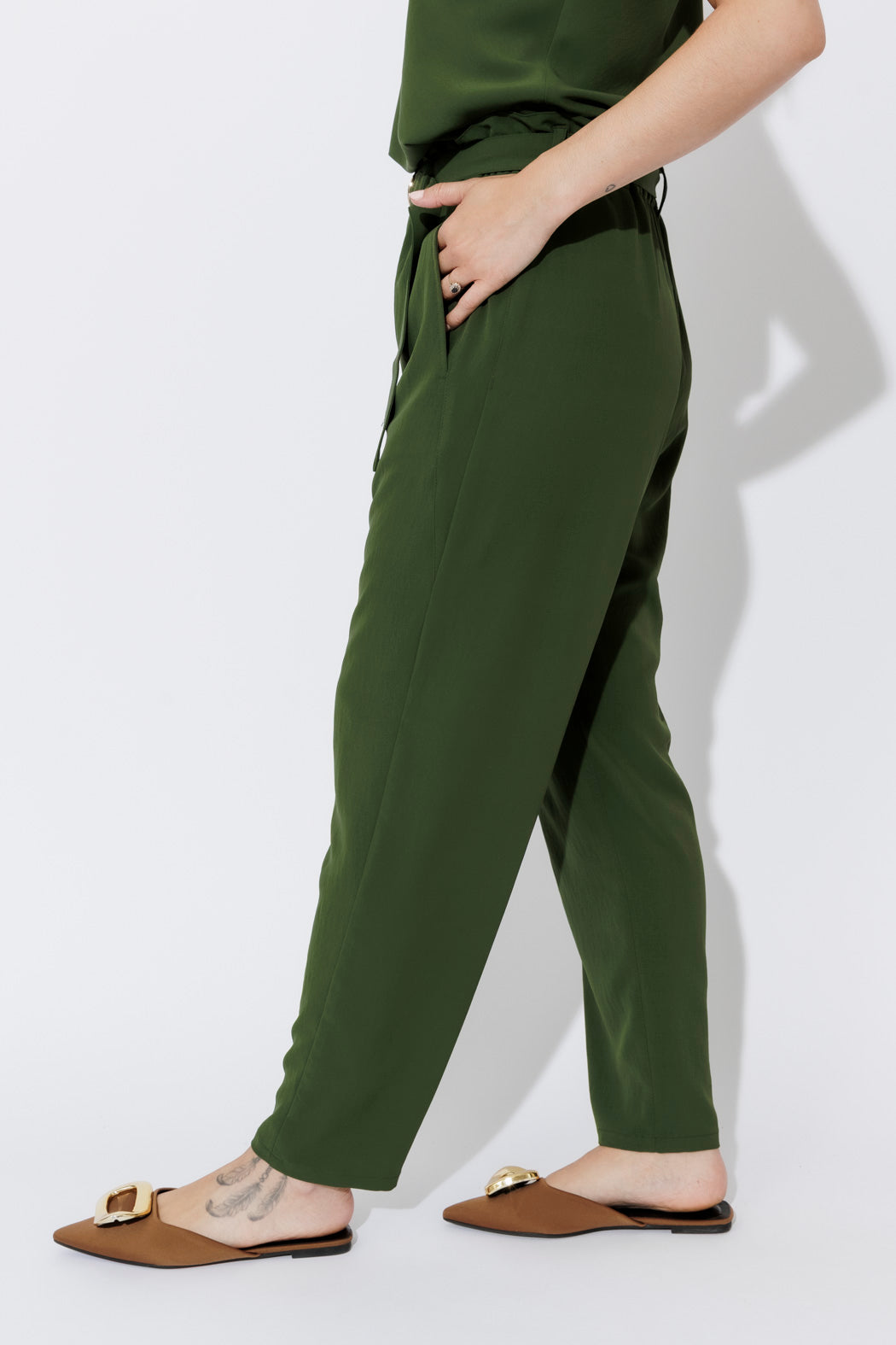 Forest Luxury Paperbag Pant