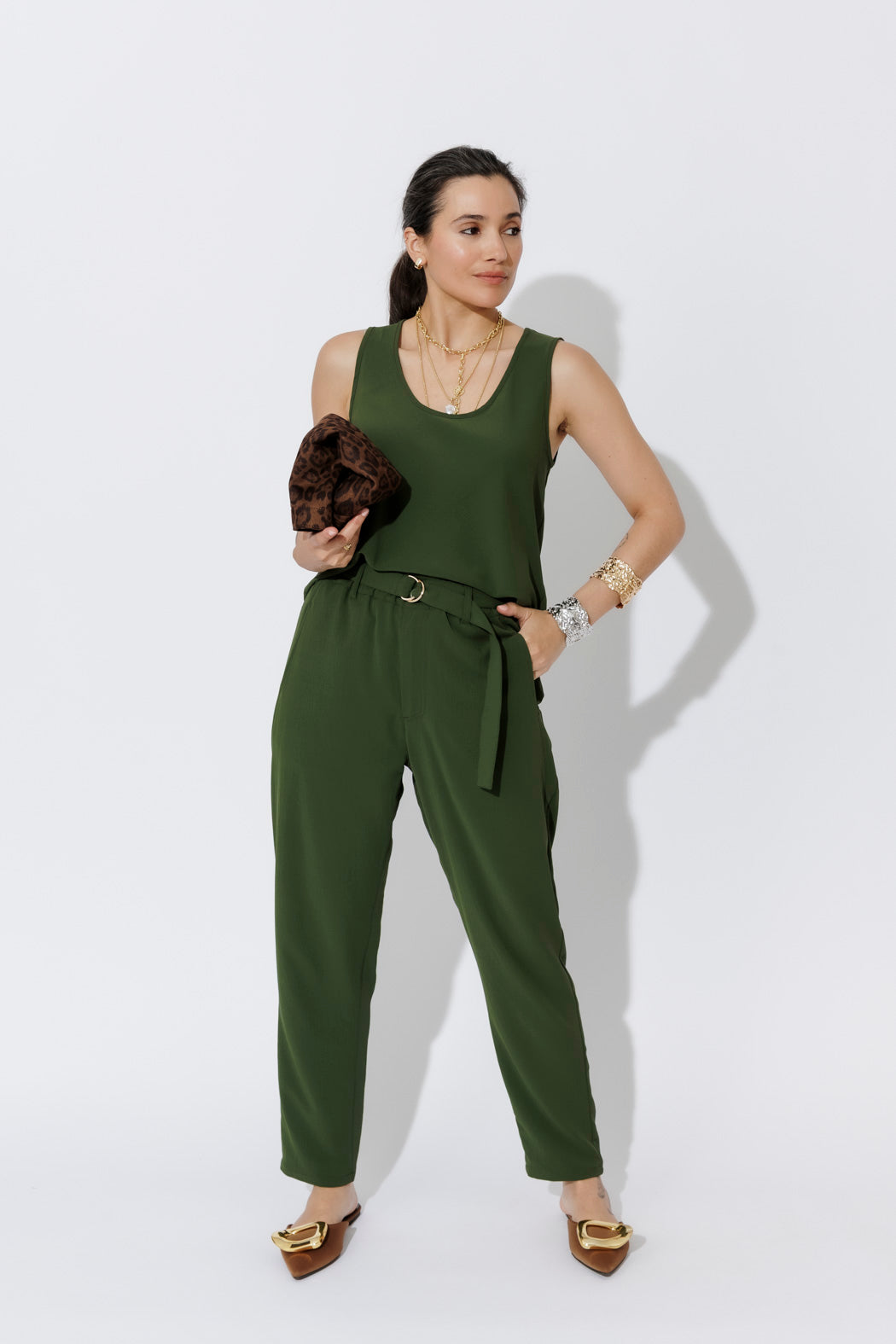 Forest Luxury Paperbag Pant