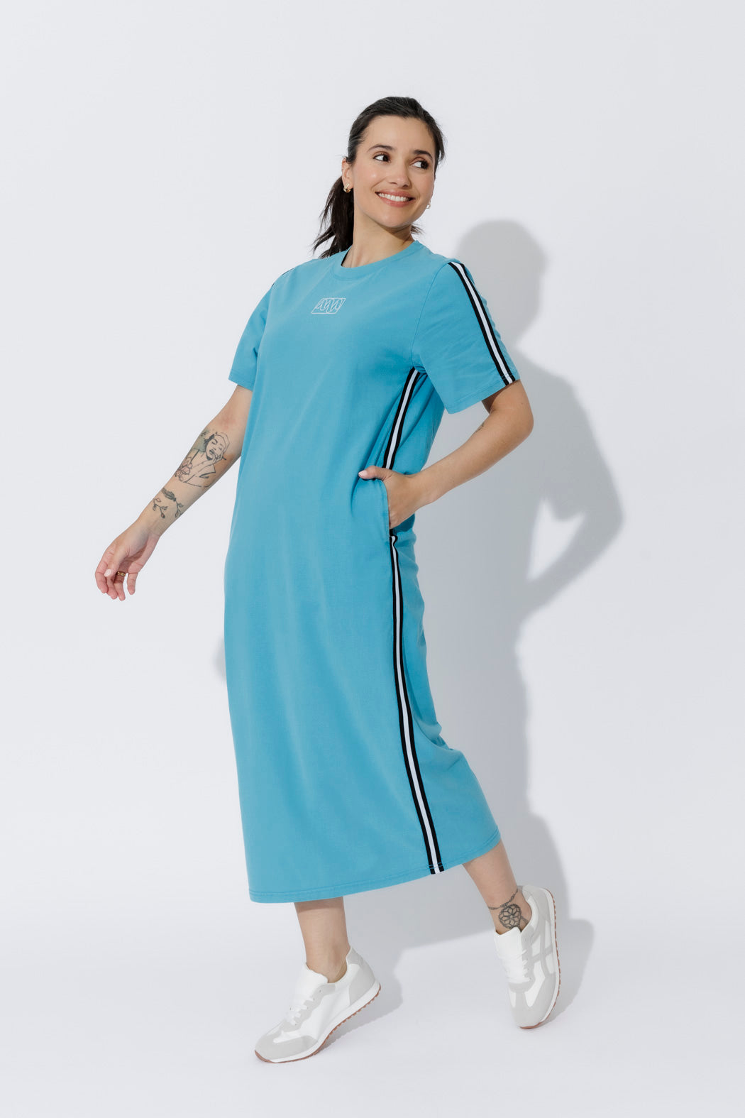 Aqua Washed Cotton Sport Dress