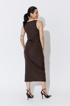 Soft Chocolate Contrast Tencel Harlow Dress