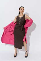Soft Chocolate Contrast Tencel Harlow Dress