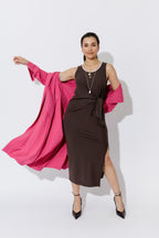 Soft Chocolate Contrast Tencel Harlow Dress