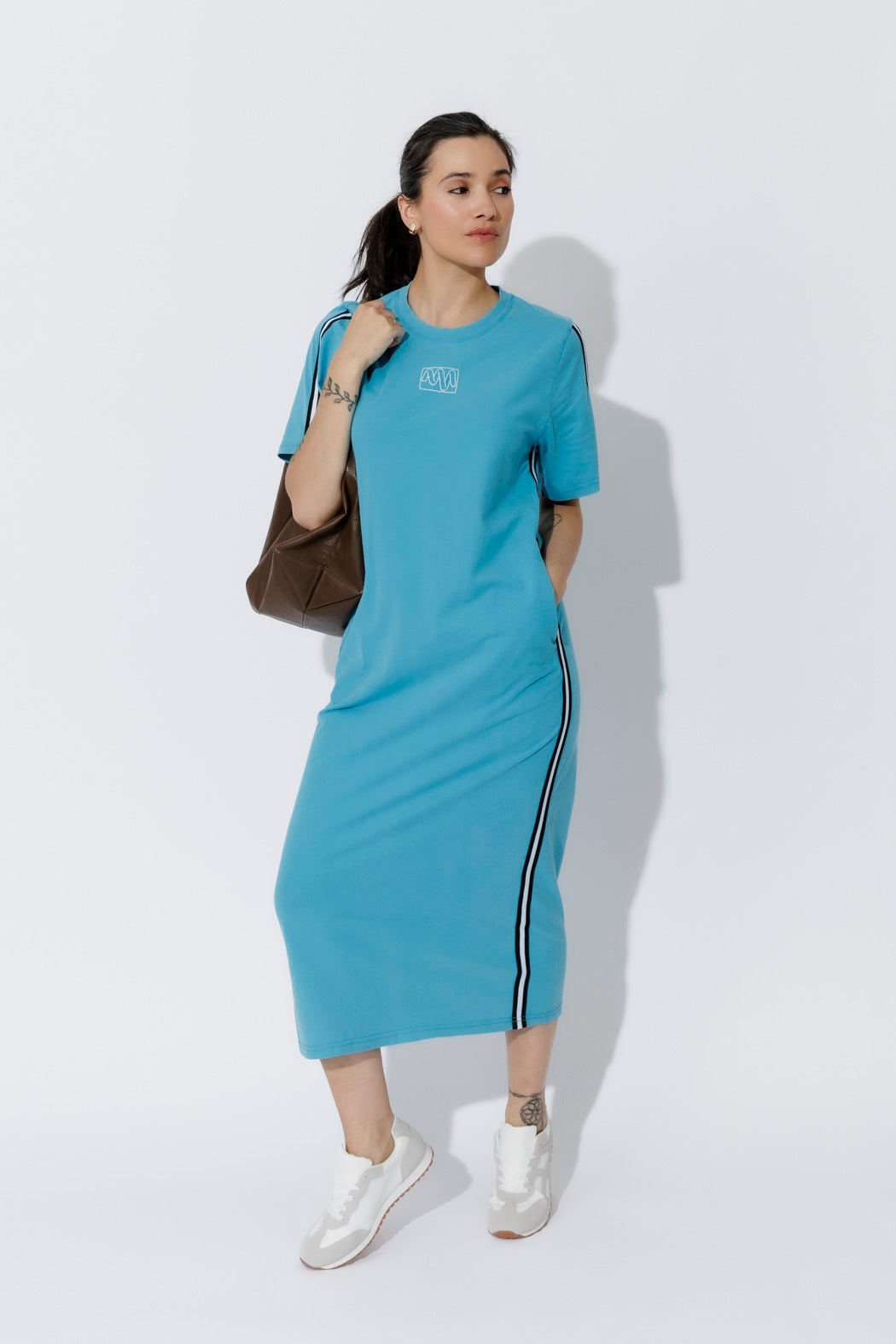 Aqua Washed Cotton Sport Dress