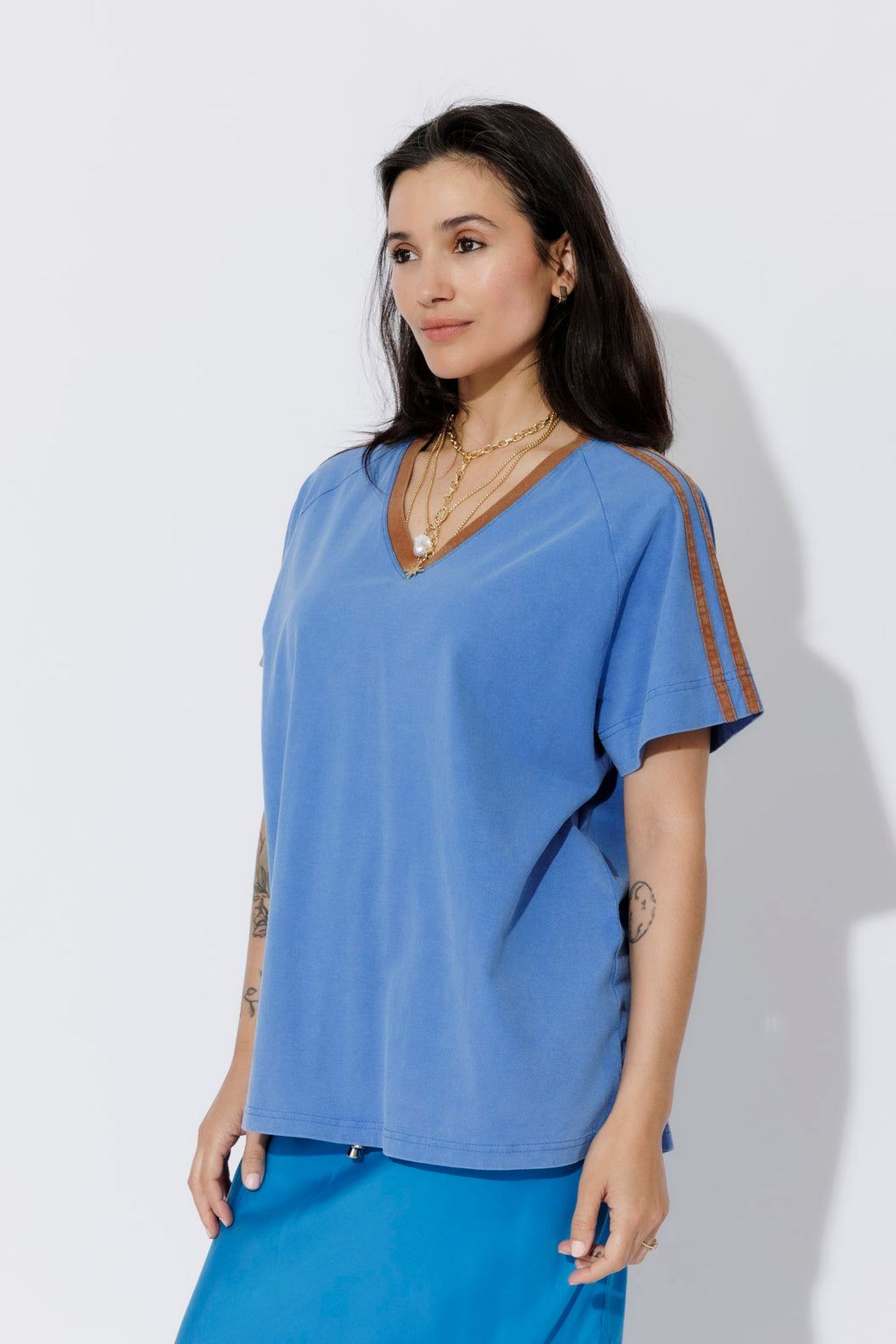 Cornflower Washed Cotton League T-Shirt