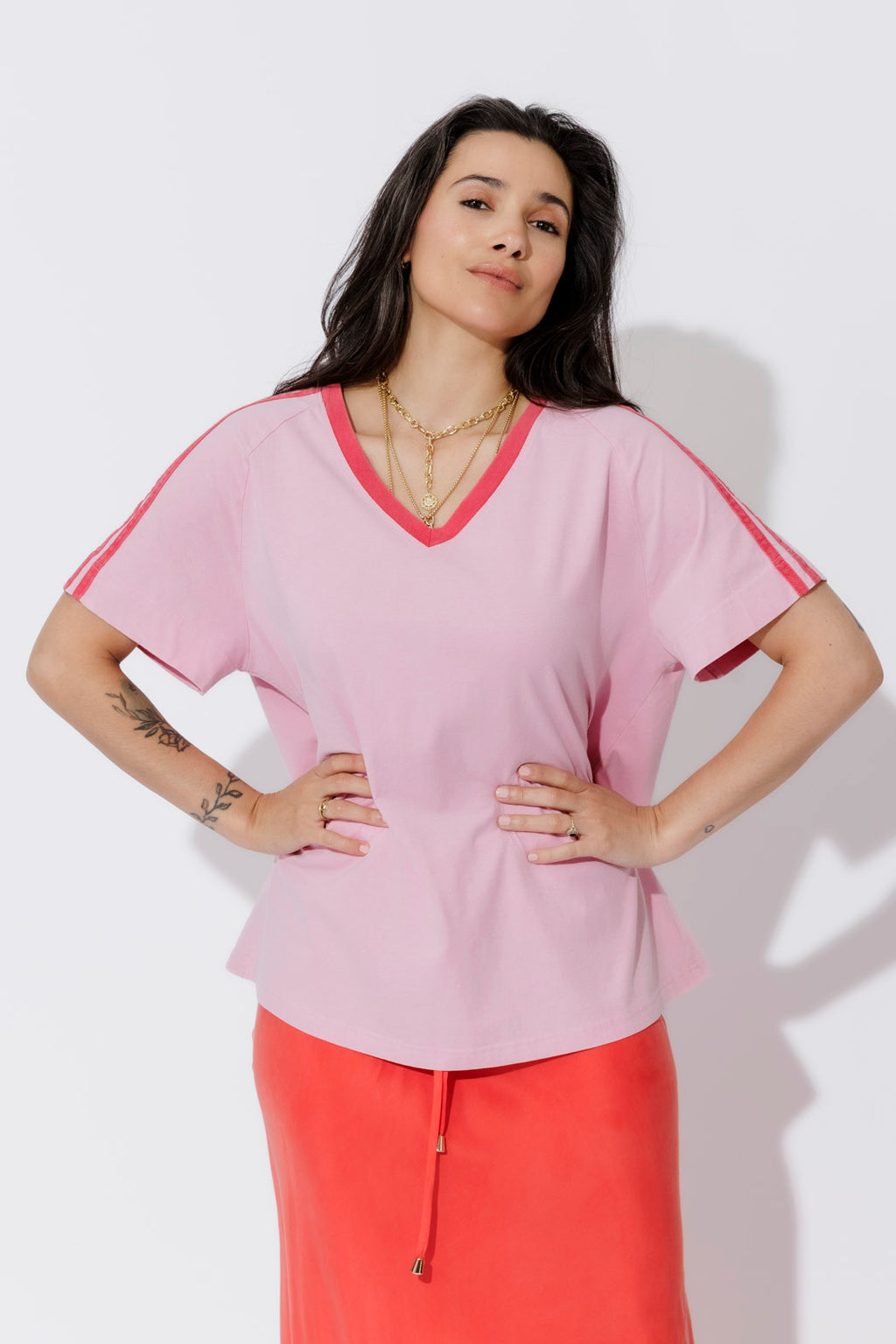 Pink Washed Cotton League T-Shirt