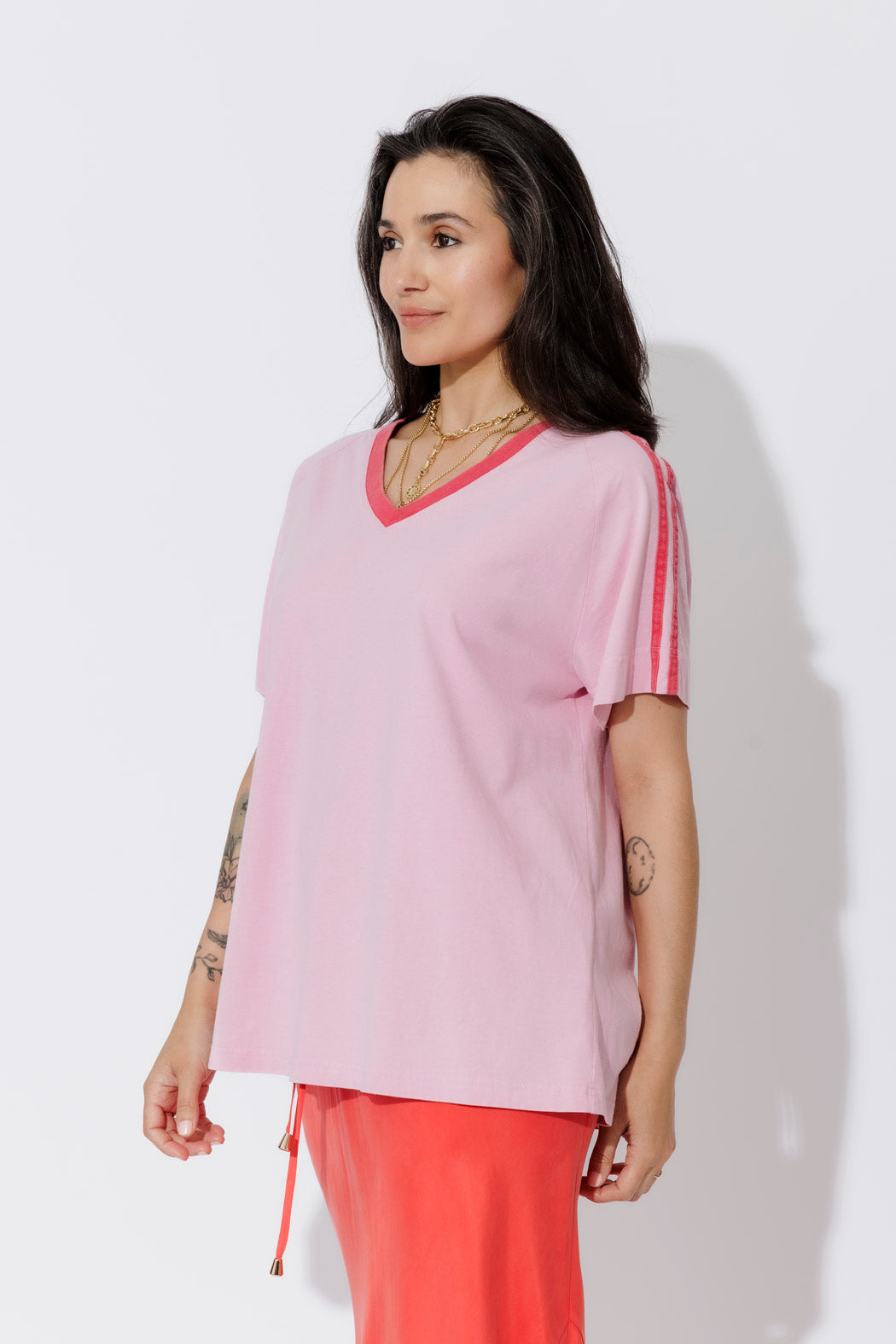 Pink Washed Cotton League T-Shirt