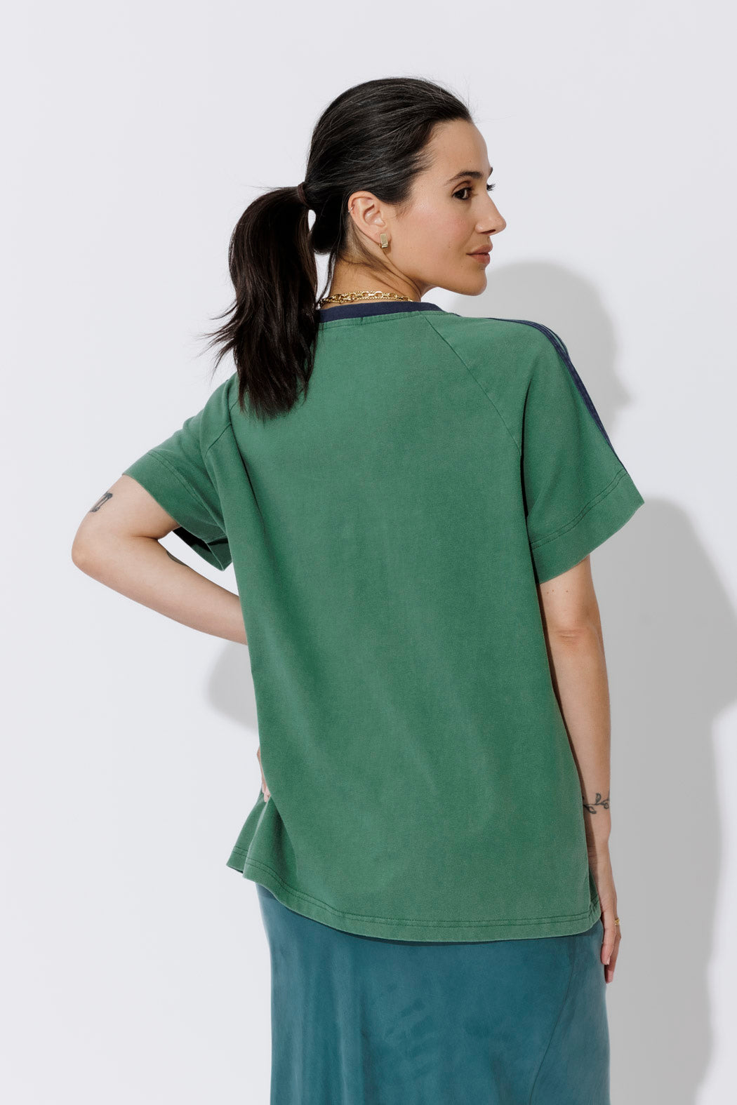 Green Washed Cotton League T-Shirt