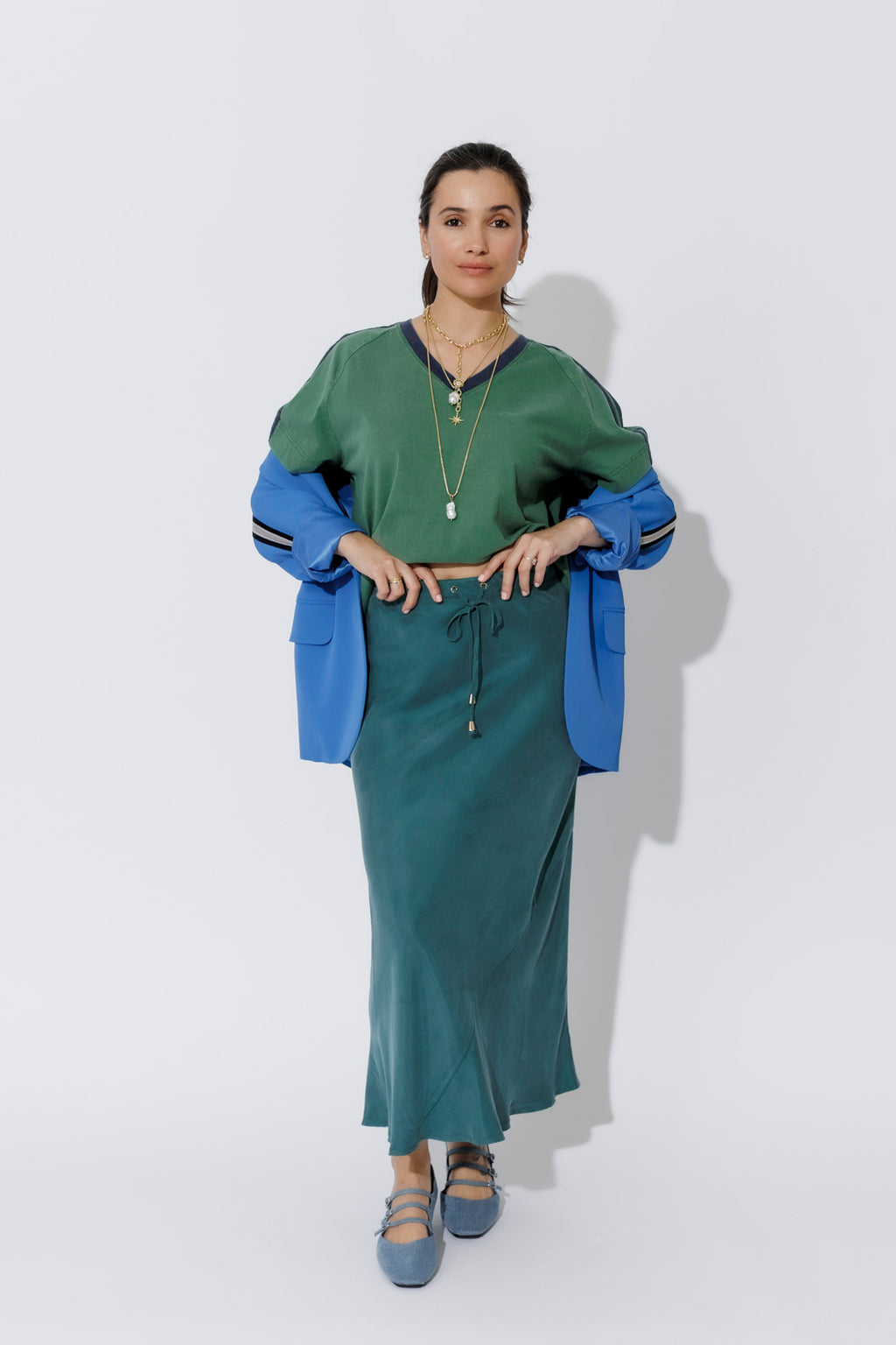 Green Washed Cotton League T-Shirt