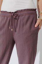 Plum Tie Hem Pant