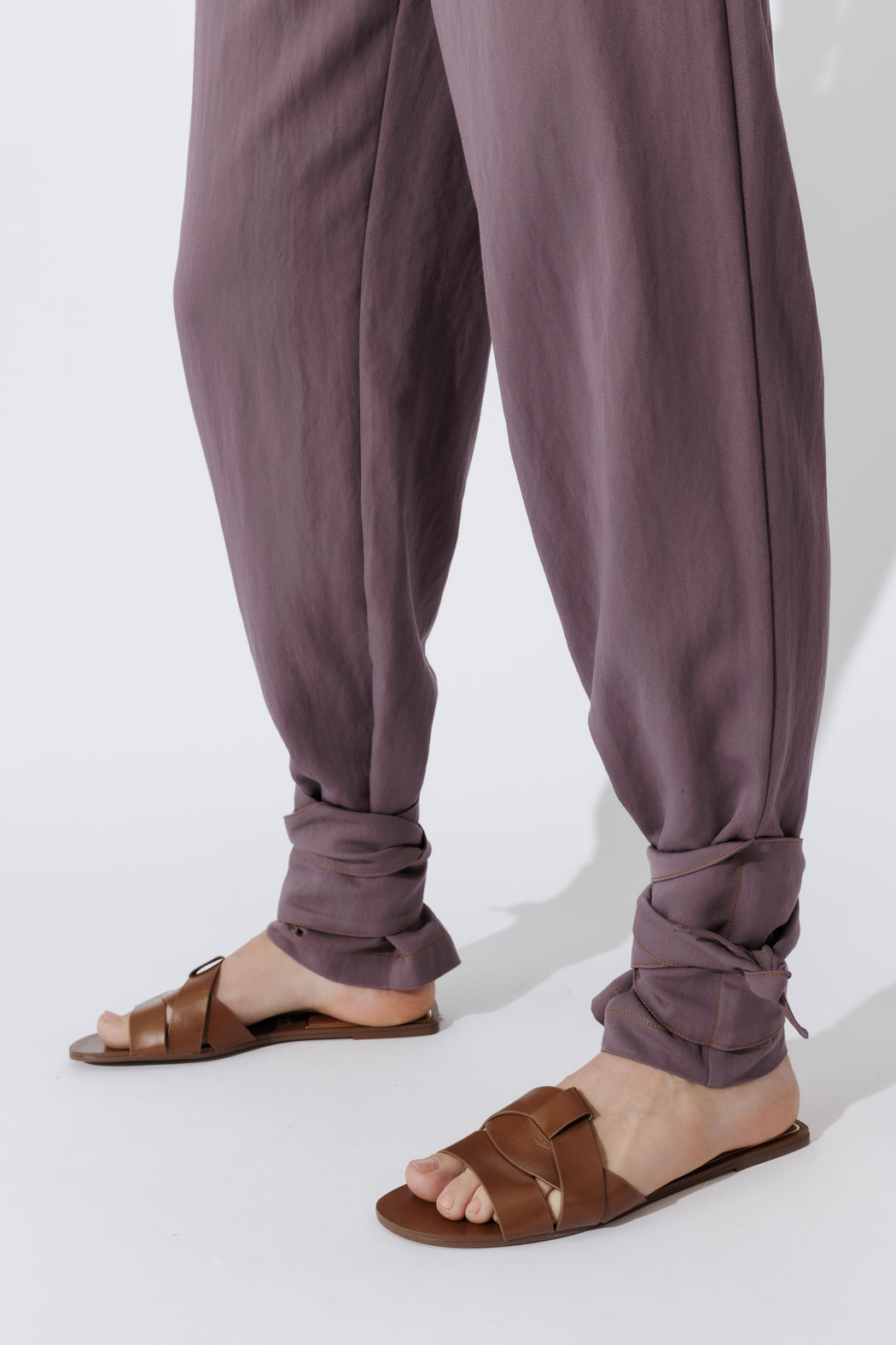 Plum Tie Hem Pant