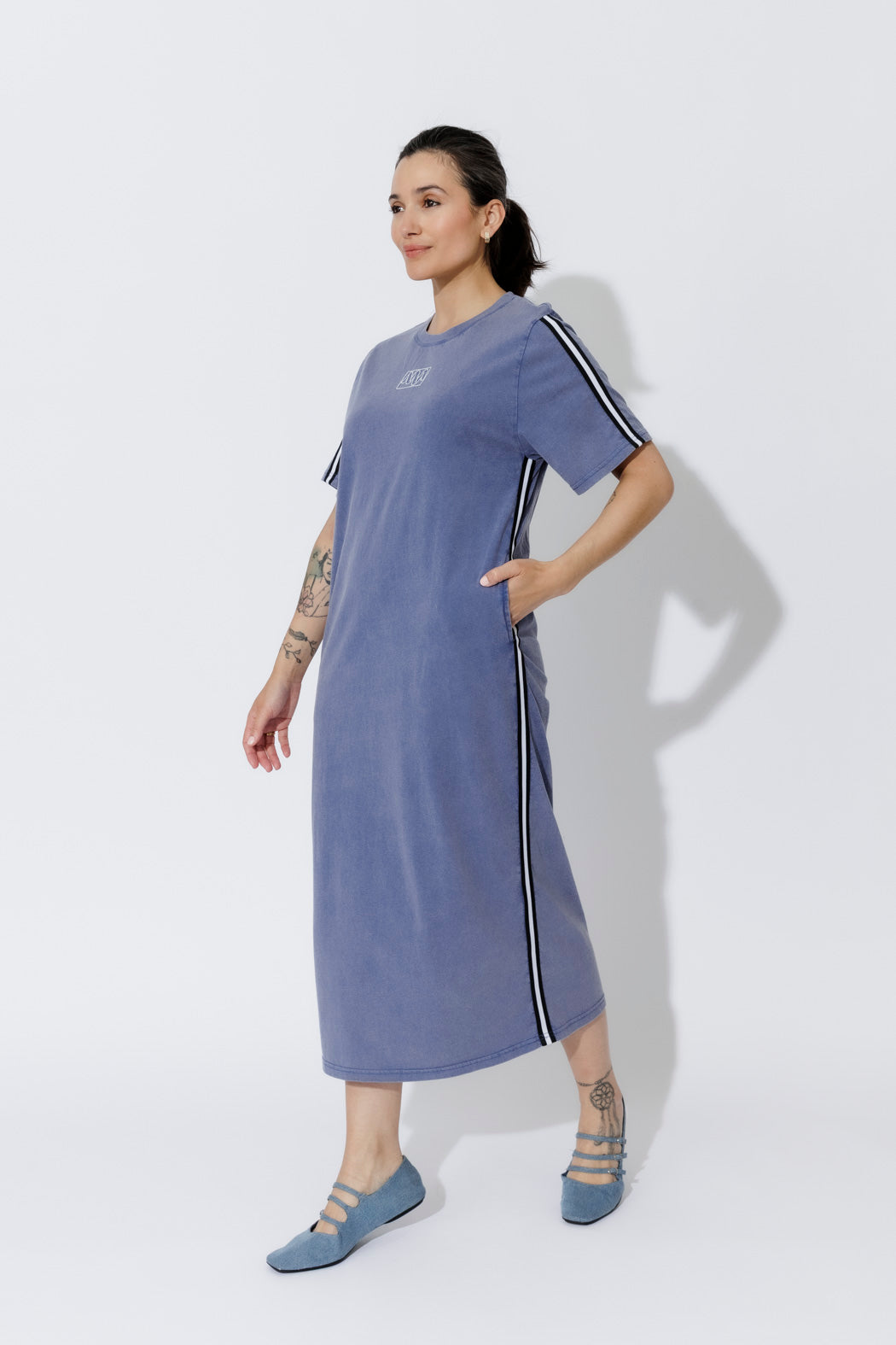 Indigo Washed Cotton Sport Dress