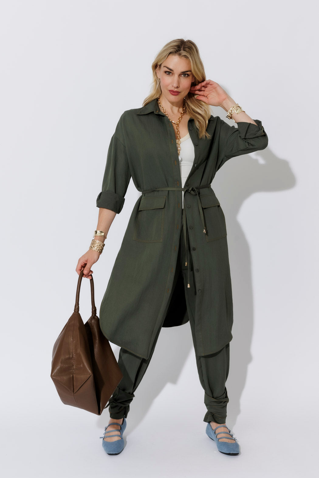 Khaki Cargo Overshirt