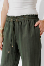 Khaki Tie Hem Pant