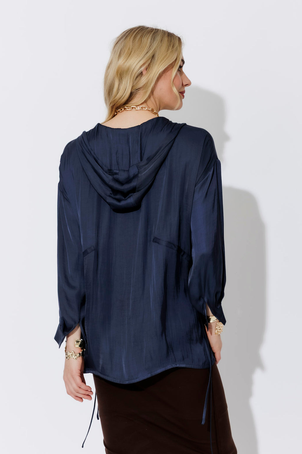 Navy Glow Hooded Shirt