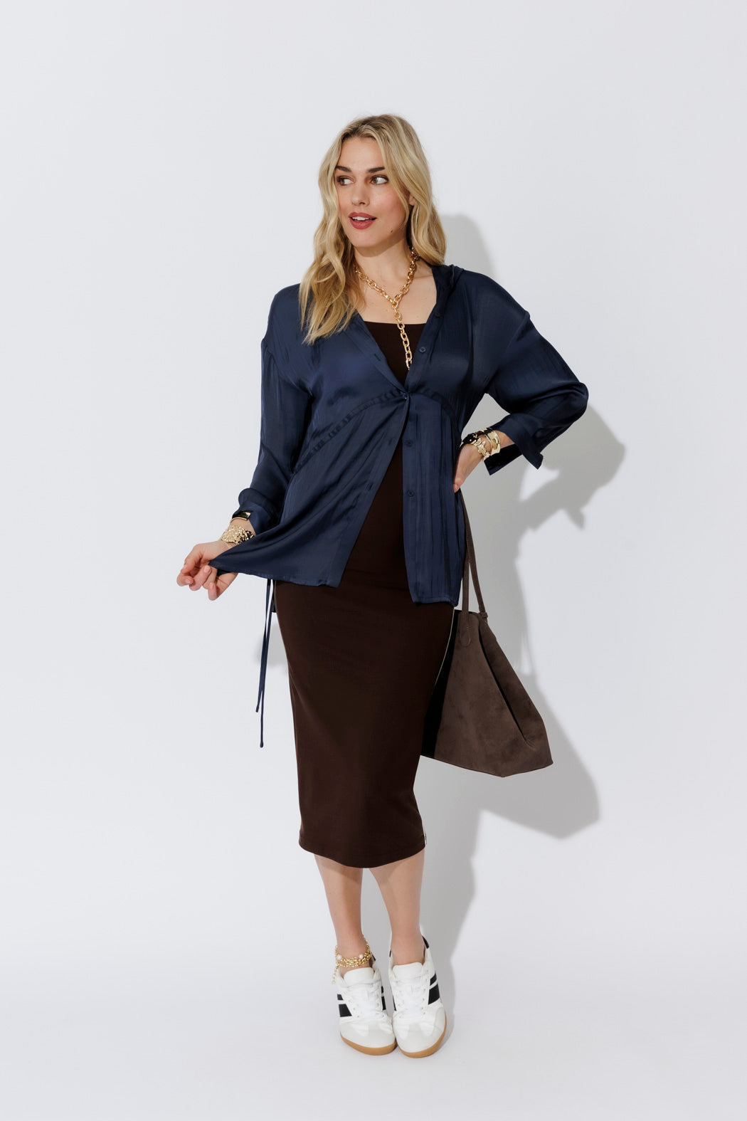 Navy Glow Hooded Shirt