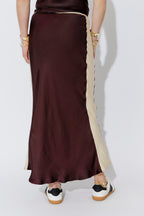 Chocolate Glow Bias Panel Skirt