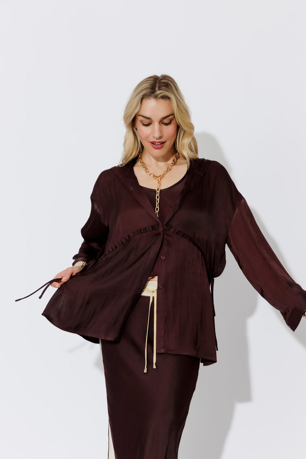 Chocolate Glow Hooded Shirt