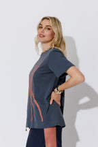 Navy Hourglass Lines T-Shirt