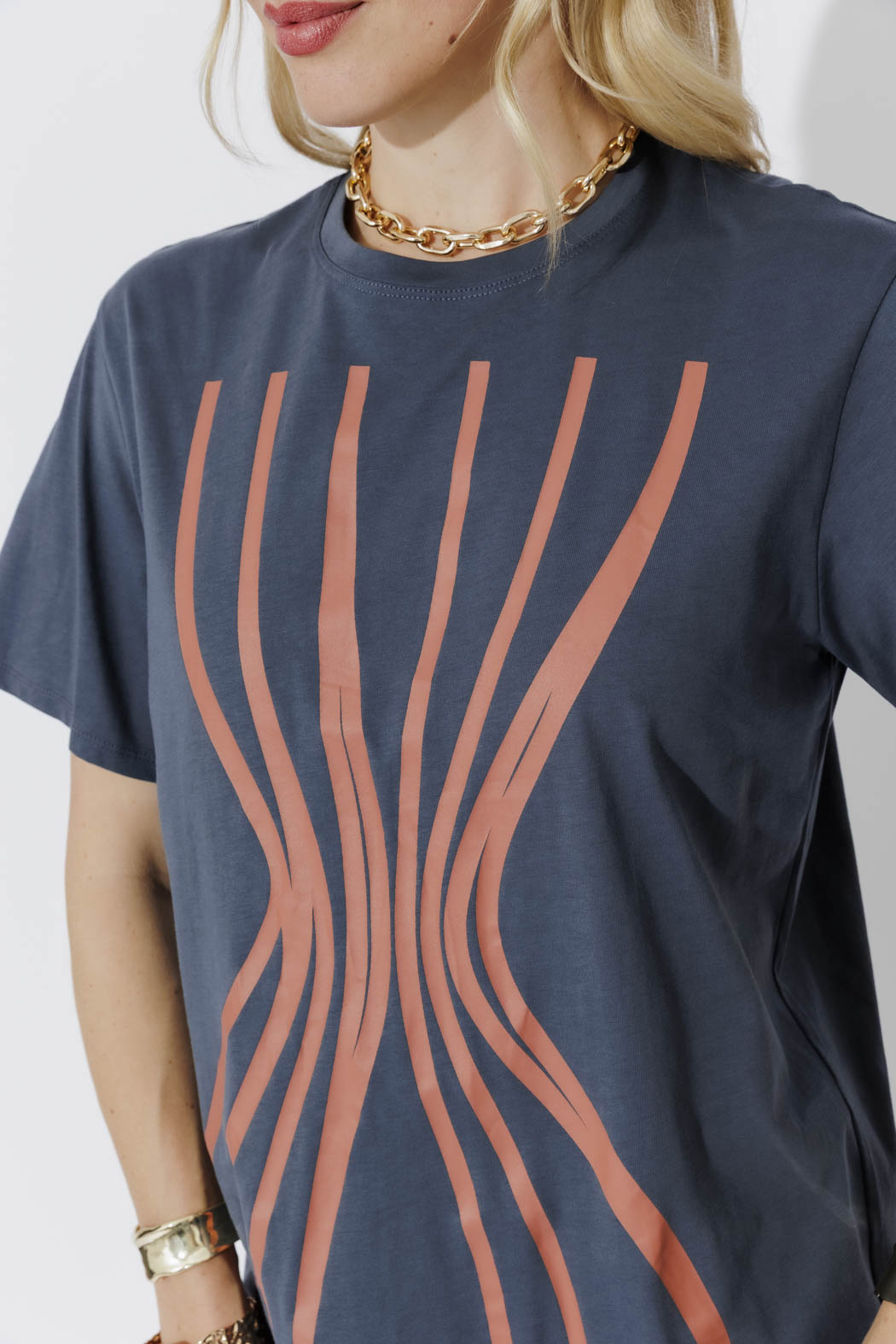 Navy Hourglass Lines T-Shirt