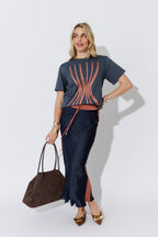 Navy Hourglass Lines T-Shirt