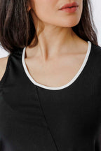 Black Contrast Tencel Harlow Dress