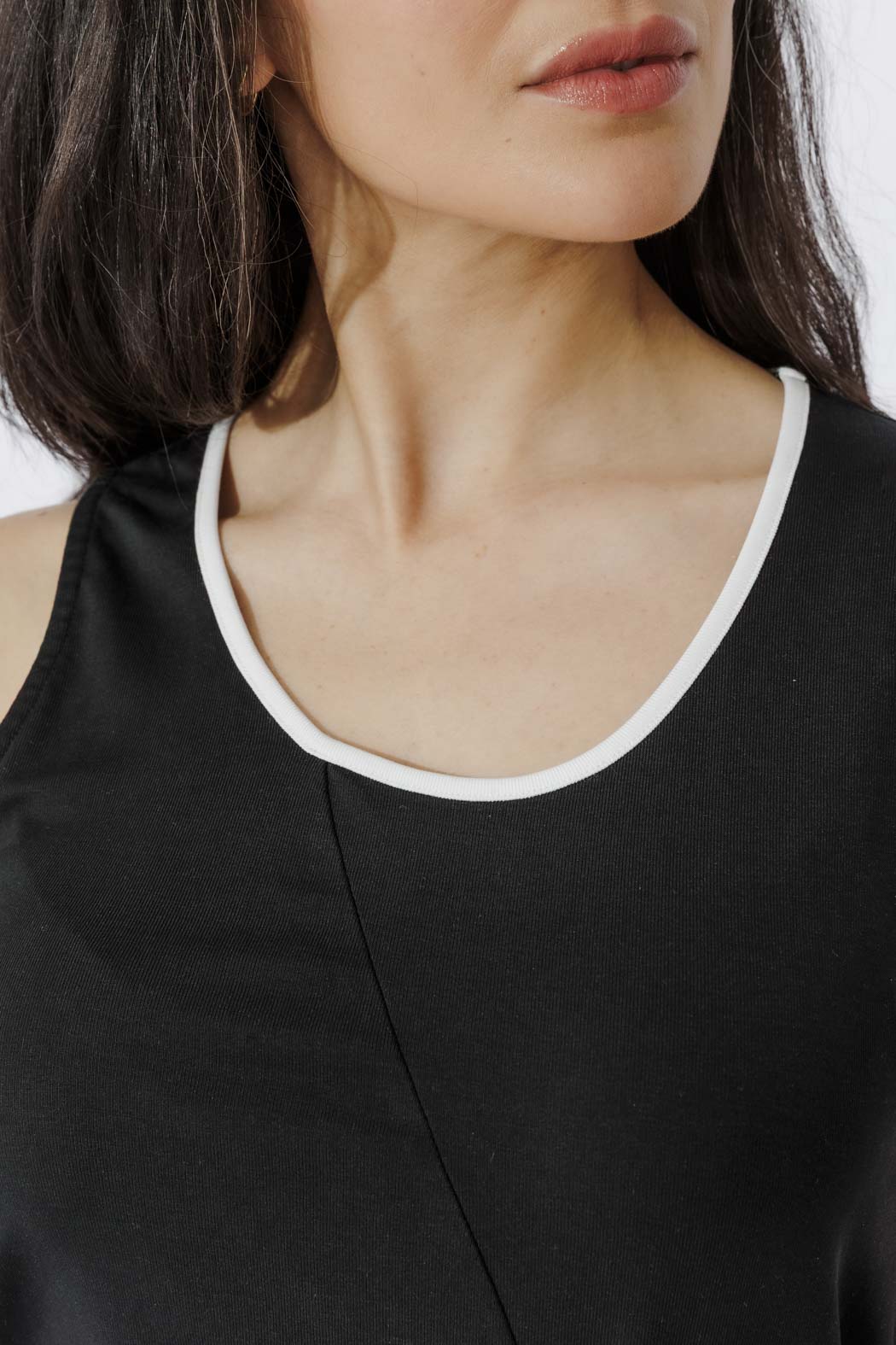 Black Contrast Tencel Harlow Dress