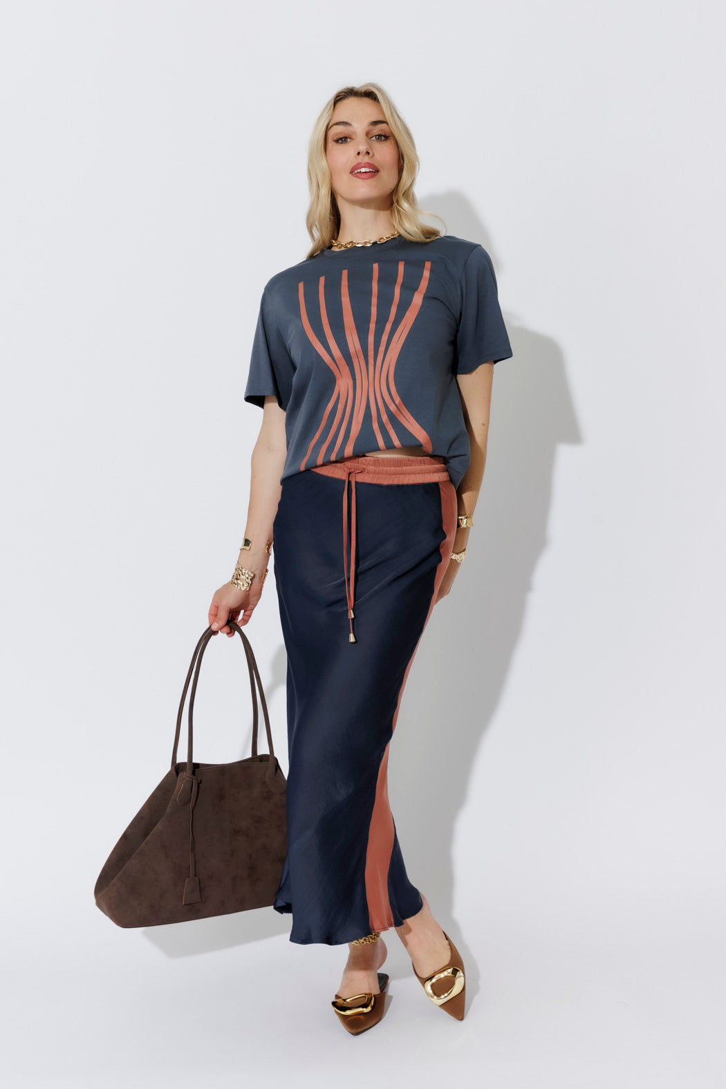 Navy Hourglass Lines T-Shirt