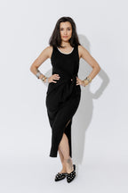 Black Contrast Tencel Harlow Dress