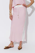 Pink Glow Bias Panel Skirt