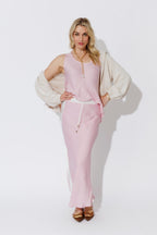 Pink Glow Bias Panel Skirt