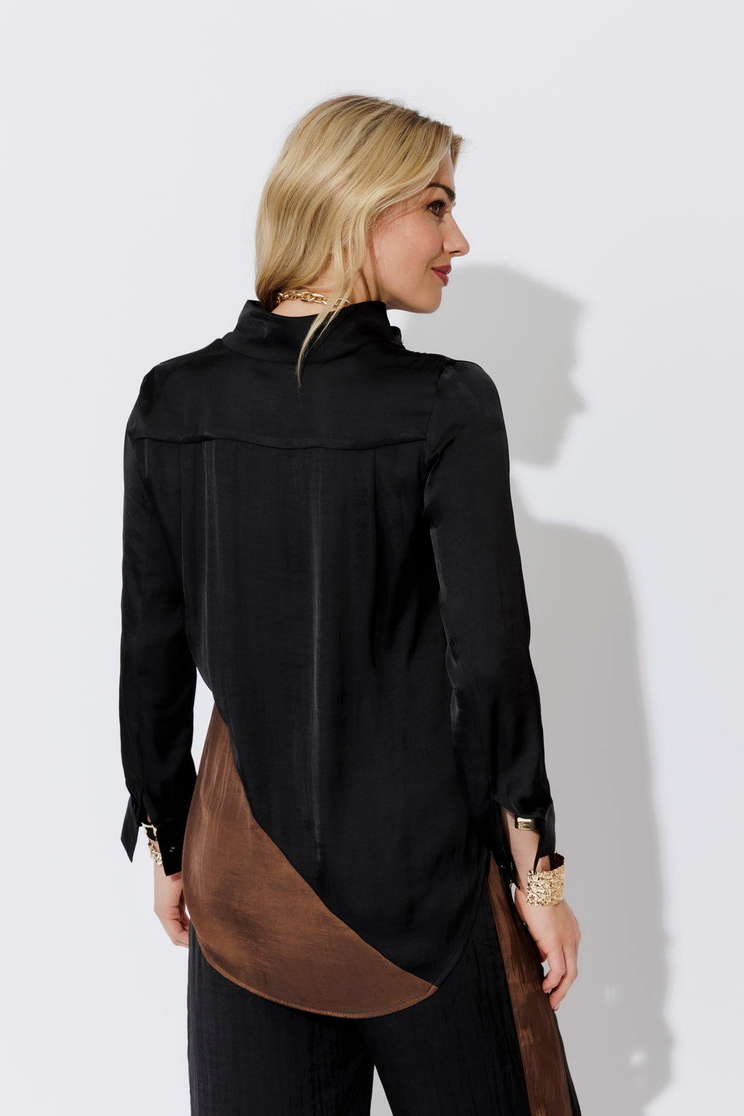 Black Spliced Milan Blogger Shirt