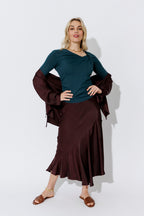 Teal Fine Knit Twist Top