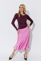 Plum Fine Knit Twist Top