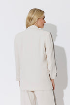 Ivory Euro Stripe Boyfriend Blazer
