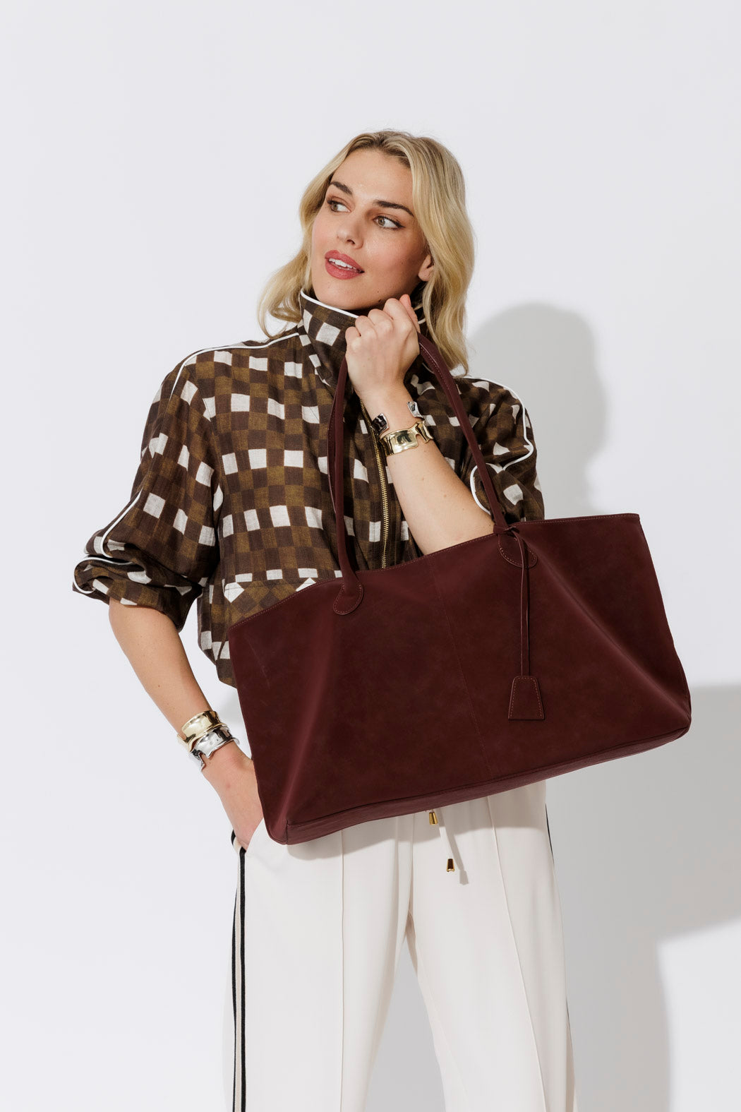 Burgundy Director Tote Bag