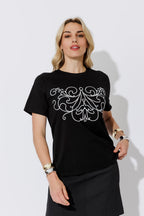 Black Angel Embroidery T-Shirt