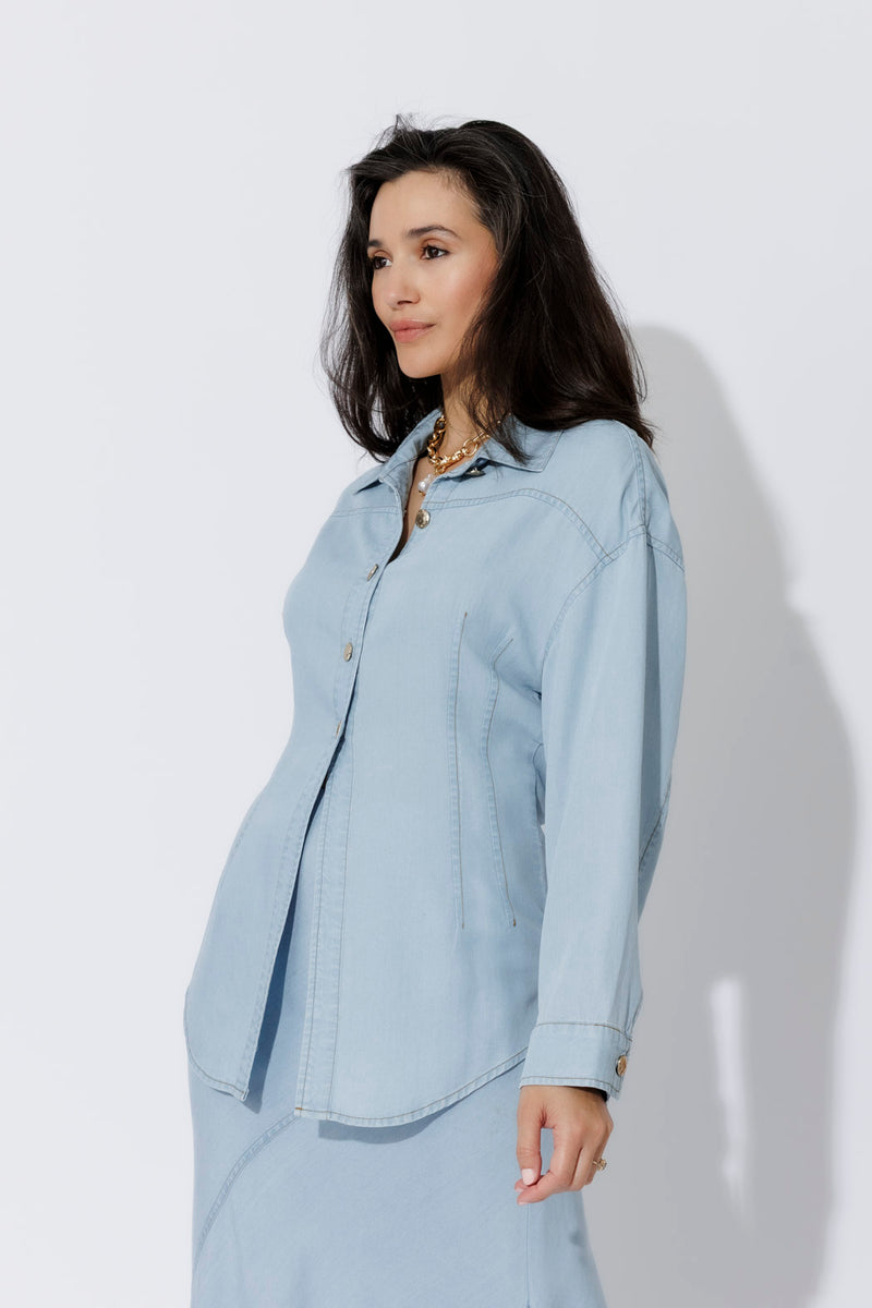 Light Denim Tencel Hourglass Shirt