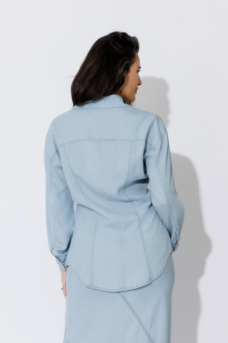 Light Denim Tencel Hourglass Shirt