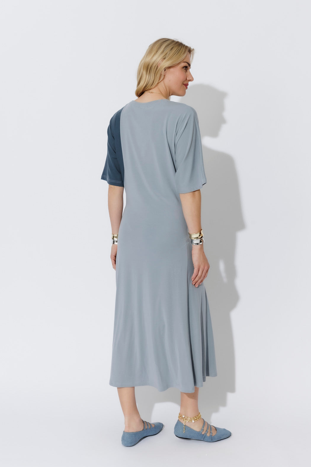 Blue Tencel Dolman Dress