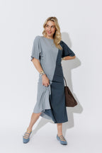 Blue Tencel Dolman Dress
