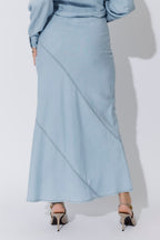 Light Denim Tencel Bias Skirt