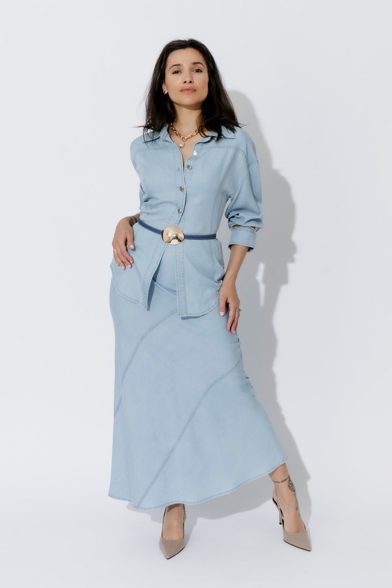 Light Denim Tencel Hourglass Shirt